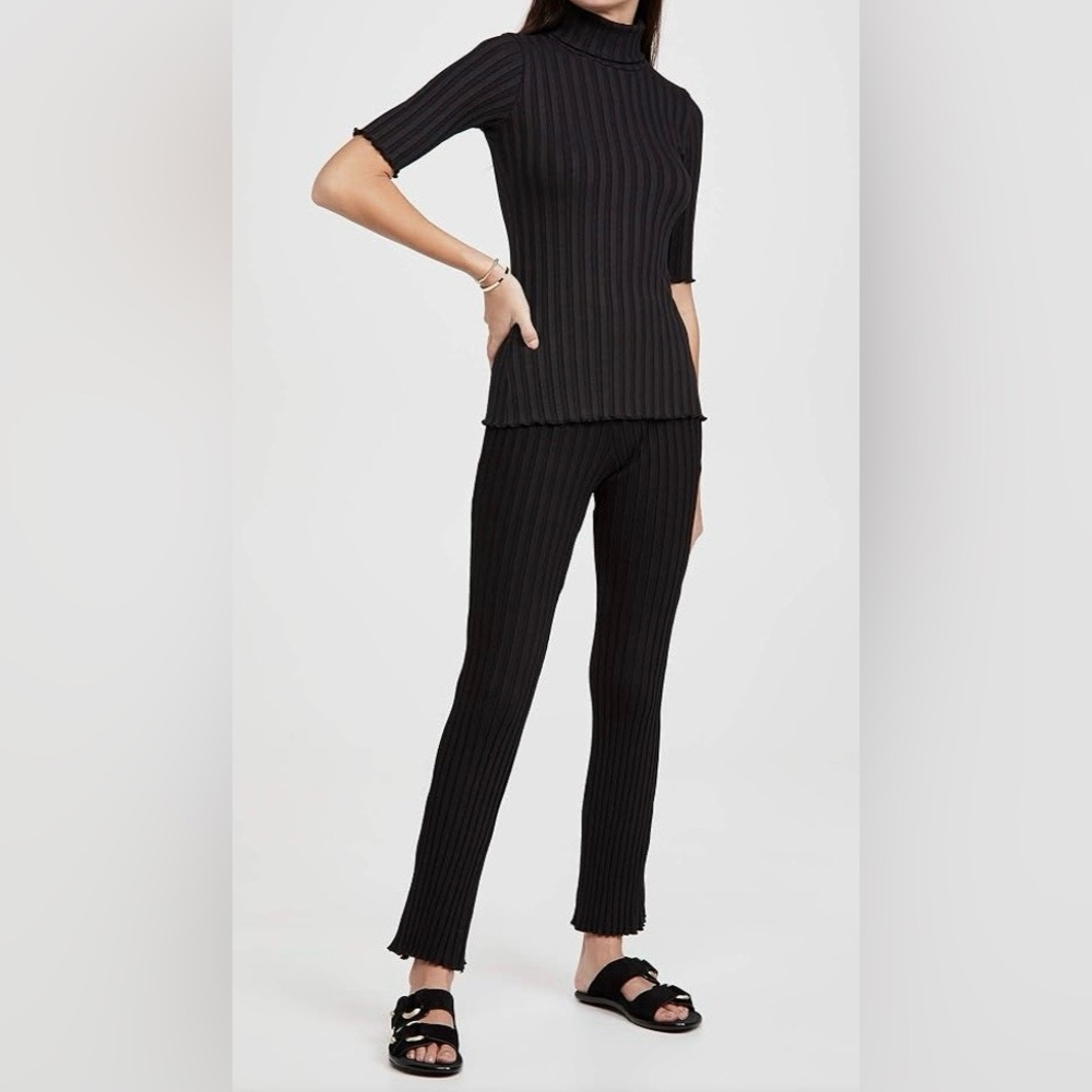 SIMON MILLER Anthropologie Women's Rib Cyrene Pants medium NWT black leggings